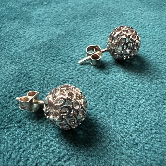COACH C Ball Stud Earrings - Sterling Silver - Picture 1 of 5